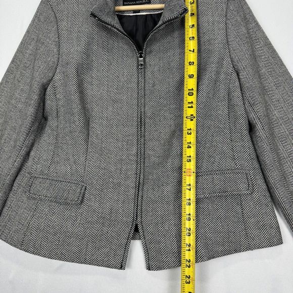 Banana Republic Wool Blend Twill Jacket Womens Petite Size 10 Zip Dress Jacket - Picture 13 of 14